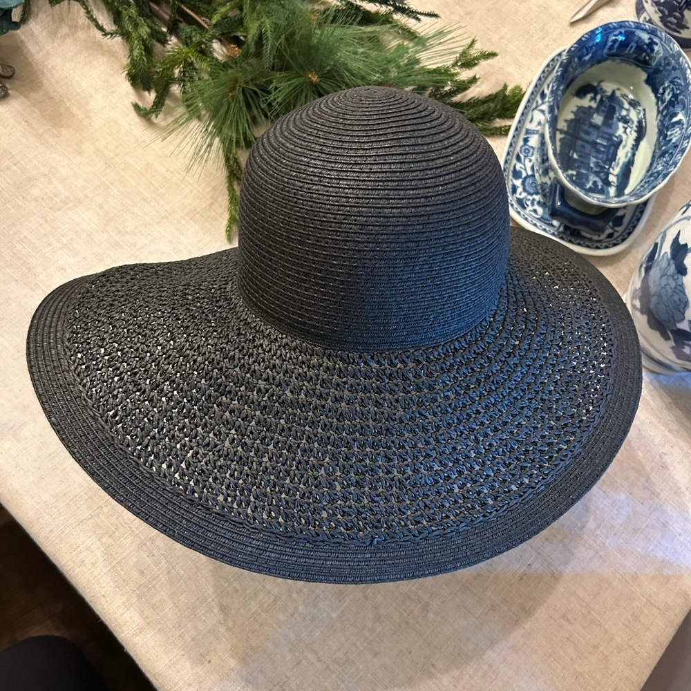J Crew Floppy Wide Brim Hat Black New with Tags